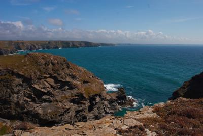 Porth Mear on the North Cornwall Coast, with Trescore Islands be